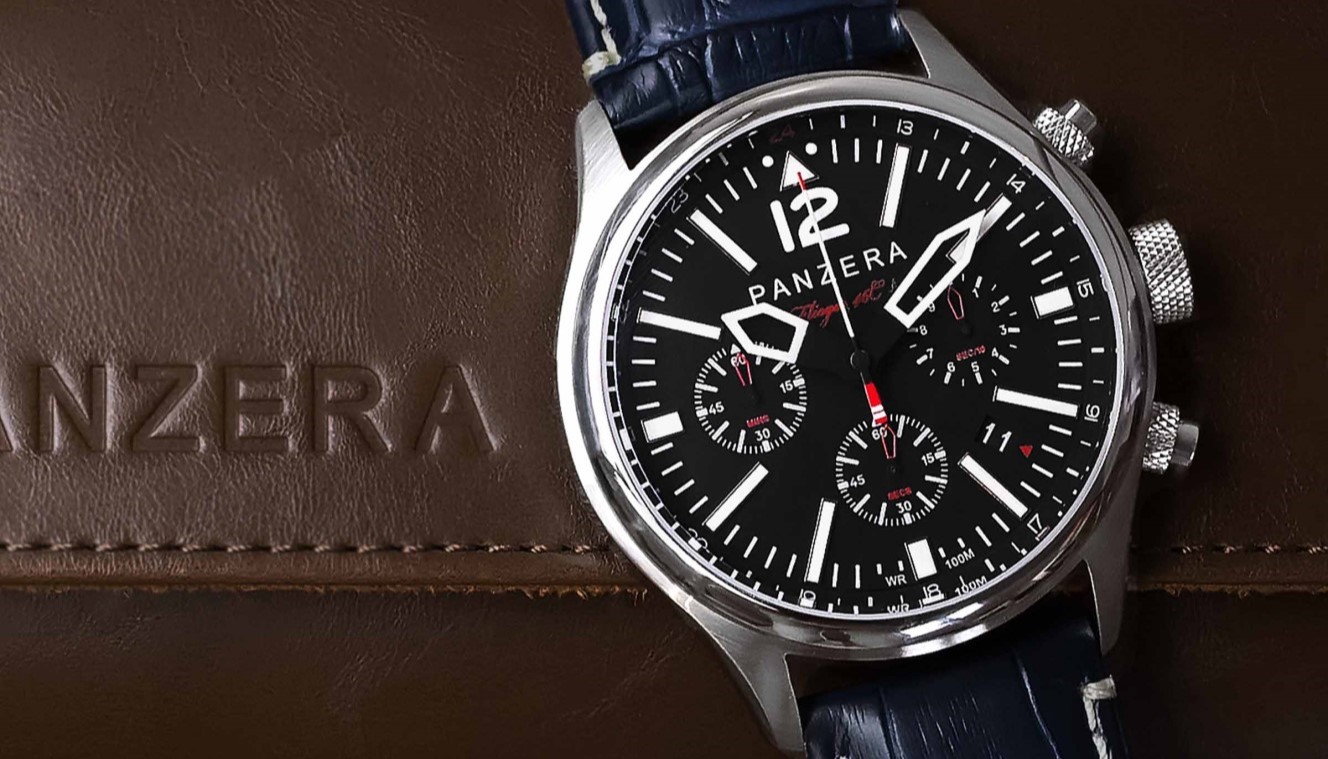 Panzera Flieger 46 Chrono quartz chronograph watch
