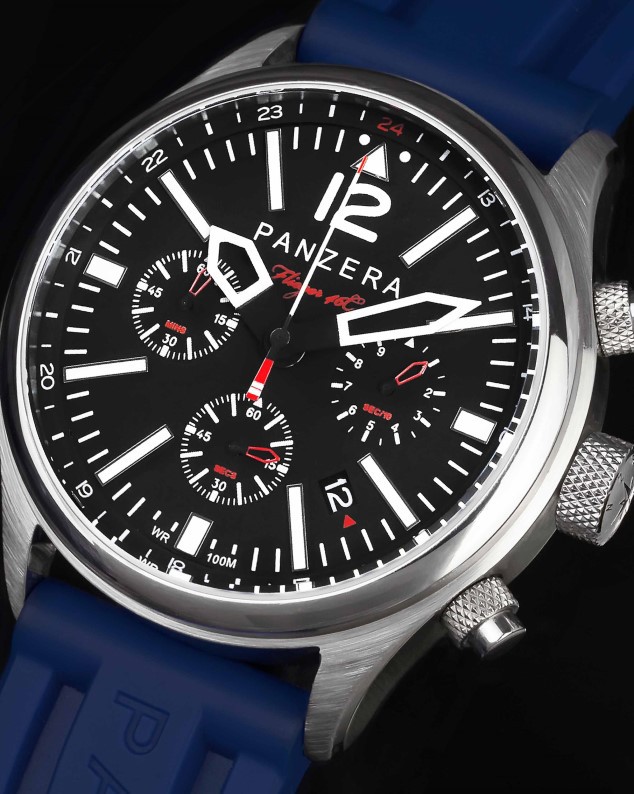 Panzera Flieger 46 Chrono quartz chronograph watch